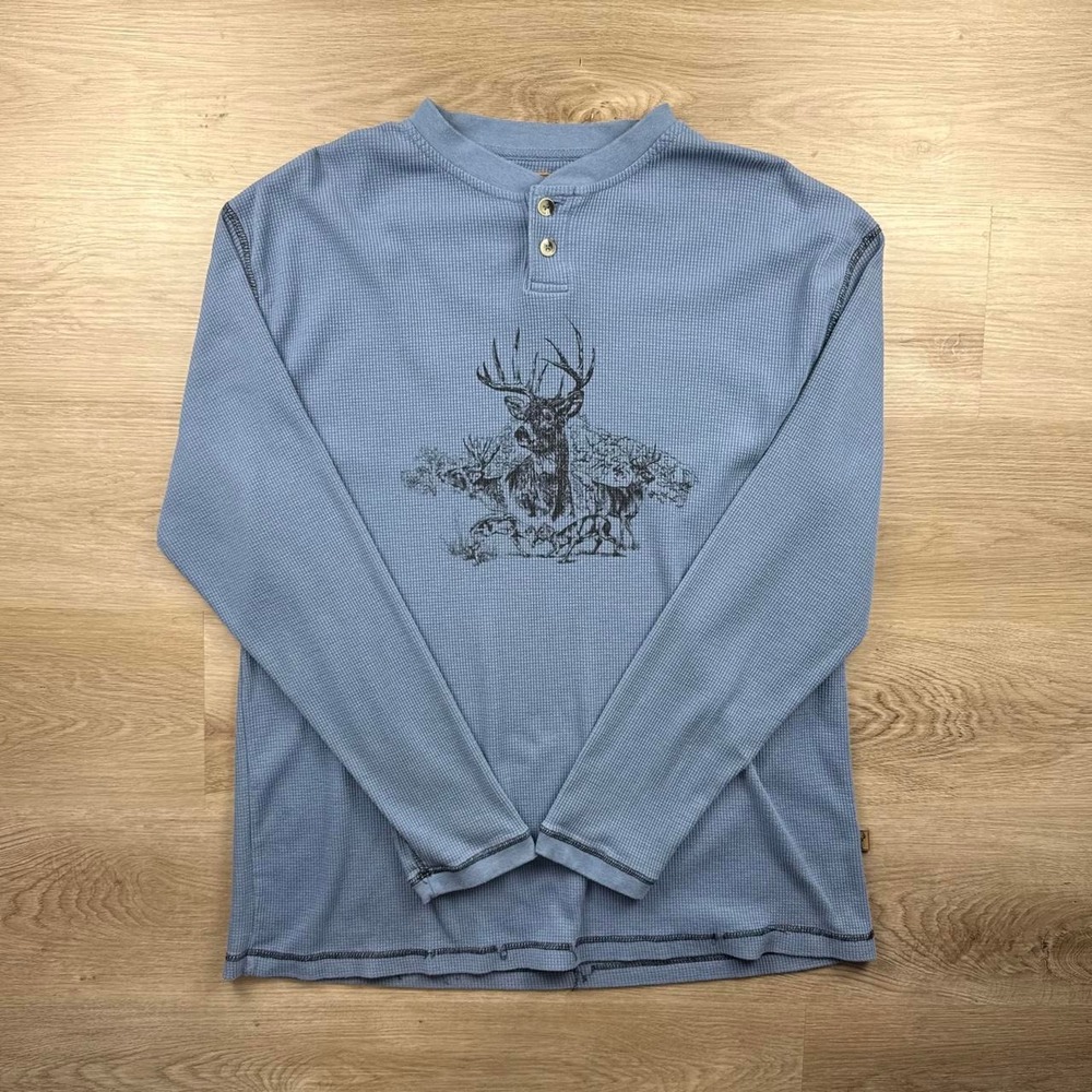 Buckhorn River White Tailed Deer Henley Thermal Shirt 3XL